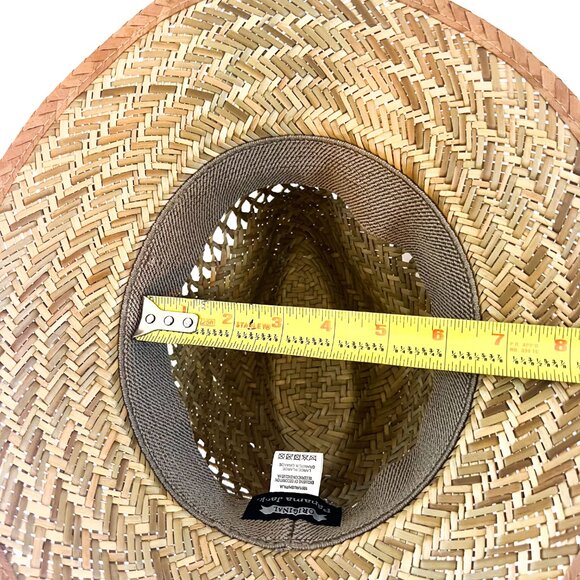 Panama Jack Safari Straw Hat 3" Big Brim 3-Pleat Ribbon Inner Elastic Sweatband - Picture 14 of 16